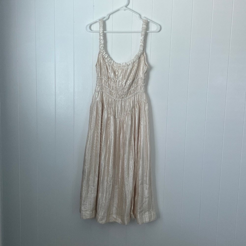 & Other Stories shirred satin midi dress